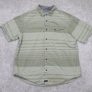 LAPG Tactical  Shirt Mens‎ Large Green Striped Terrain Button Up Short Sleeve